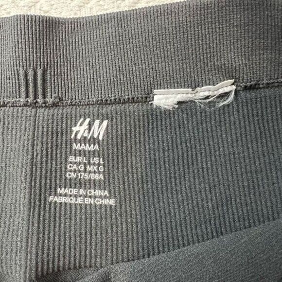 H&M Mama Maternity Pregnancy Leggings Ribbed Support Gray Grey Size Large - Picture 2 of 6